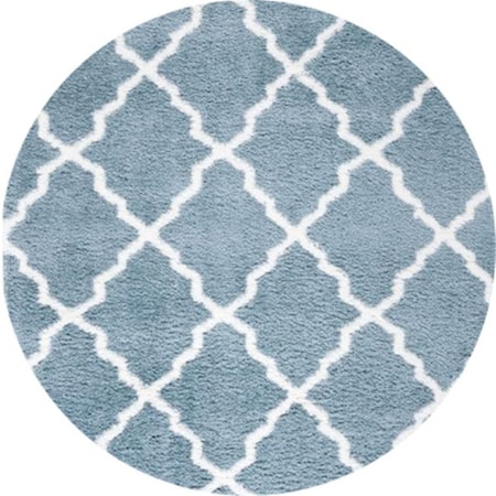 Safavieh 7 x 7 ft. Berber Shag Contemporary Power Loomed Round Rug; Blue Rust & Ivory BER575M-7R
